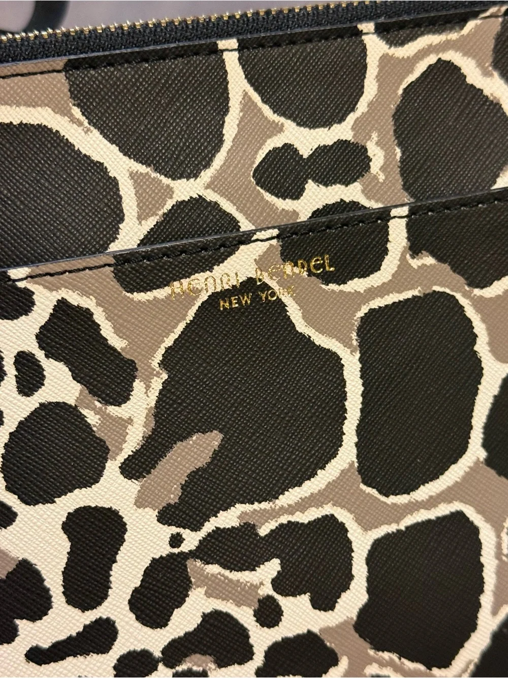 Henri Bendel animal print large wristlet